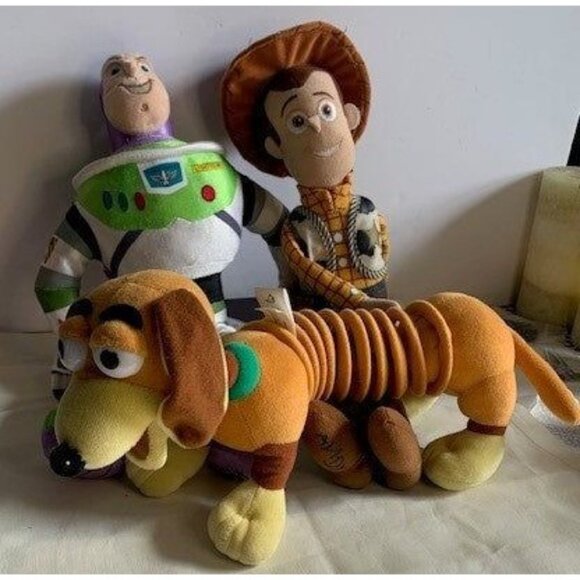 Disney Toy Story Woody Buzz Lightyear & Slinky Plush set #23 - Picture 5 of 9